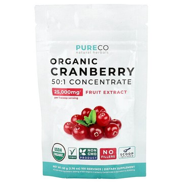 Pure Co., 有機濃縮蔓越莓汁，1.76 盎司（50 克）