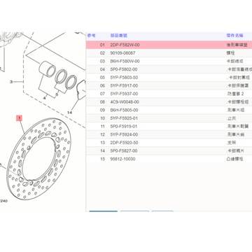 《油工坊》 YAMAHA 山葉原廠 2DP 後煞車圓盤 2DP-F582W00-00 NMAX 155