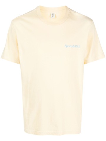 Sporty & Rich - logo-print cotton T-shirt - men - Cotton - L - Yellow