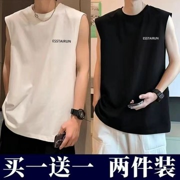 臺灣出貨🎊買一送一2026夏季無袖T恤男女潮流寬鬆運動坎肩背心打底百搭體恤大減價🎁