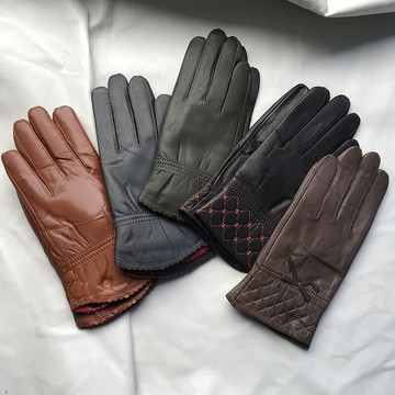 現貨+預購 真皮手套保暖手套-羊皮條紋壓紋純色女手套6色74by34【獨家進口】【米蘭精品】