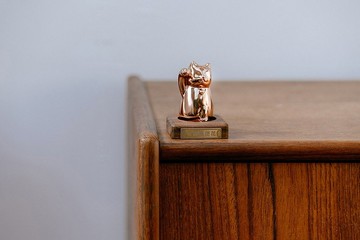 【單隻成貓組_玫瑰金色 | 無香氛】招財貓 呼運貓 禮物 擺設