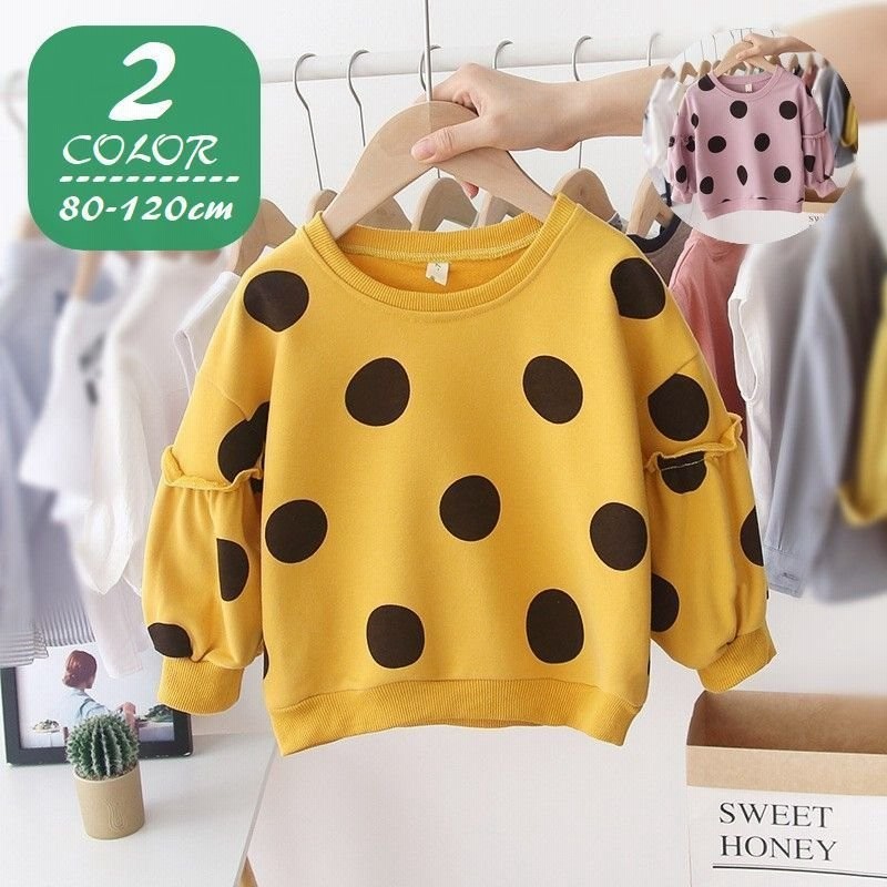 トレーナー キッズ 子供服 ベビー トップス 長袖 ラウンドネック リブ ドット 水玉 カジュアル ラフ おしゃれ かわいい 通販 Lineポイント最大0 5 Get Lineショッピング