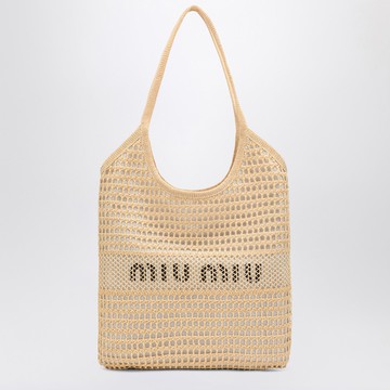 Ivy bag in raffia effect yarn and linen
