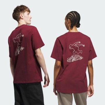 Adidas 愛迪達 Shmoo G Tee 2 JX5455 男女 T恤 運動上衣 休閒短袖 酒紅 白 亞版