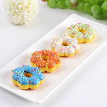 仿真軟手感梅花形甜甜圈模型圓形環花形甜甜圈道具烘焙蛋糕店樣品