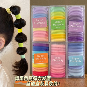 💥臺灣有貨💥免運💥兒童皮筋糖果色高彈力髮圈女童紮髮頭繩春季新款橡皮筋小女孩髮飾 F614