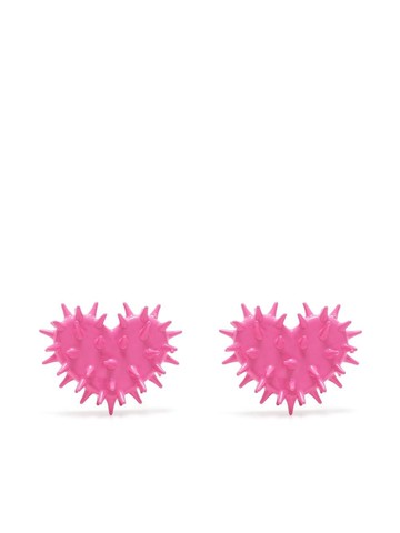 Hugo Kreit - heart-shape spiked earrings - women - Metal - One Size - Pink