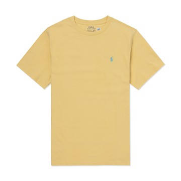 Polo Ralph Lauren RL 熱銷刺繡小馬素面短袖T恤(青年款)-鵝黃色