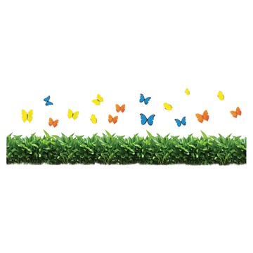 WE CHAMP 無痕裝飾腰線壁貼  70 x 50cm  蝴蝶花園