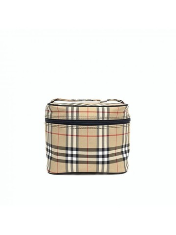 burberry 杏色 Vintage Check Vanity Case 格紋帆布化妝包 手提包