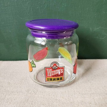 早期絕版Wendy's溫蒂漢堡玻璃收納罐