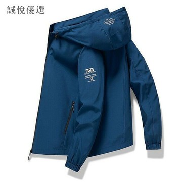 加絨薄款 帽子可拆防風外套 薄外套 連帽外套 口袋拉鍊 風衣外套 防風夾克 騎士外套 連帽風衣