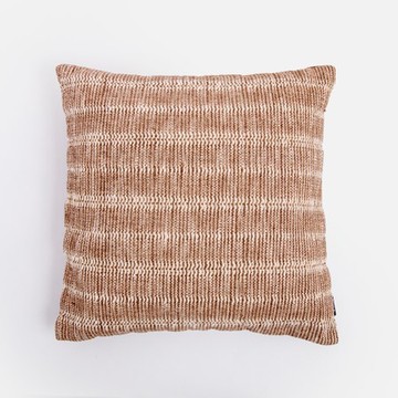 艾禮思緹花編織棉質抱枕套60x60cm 甜栗咖