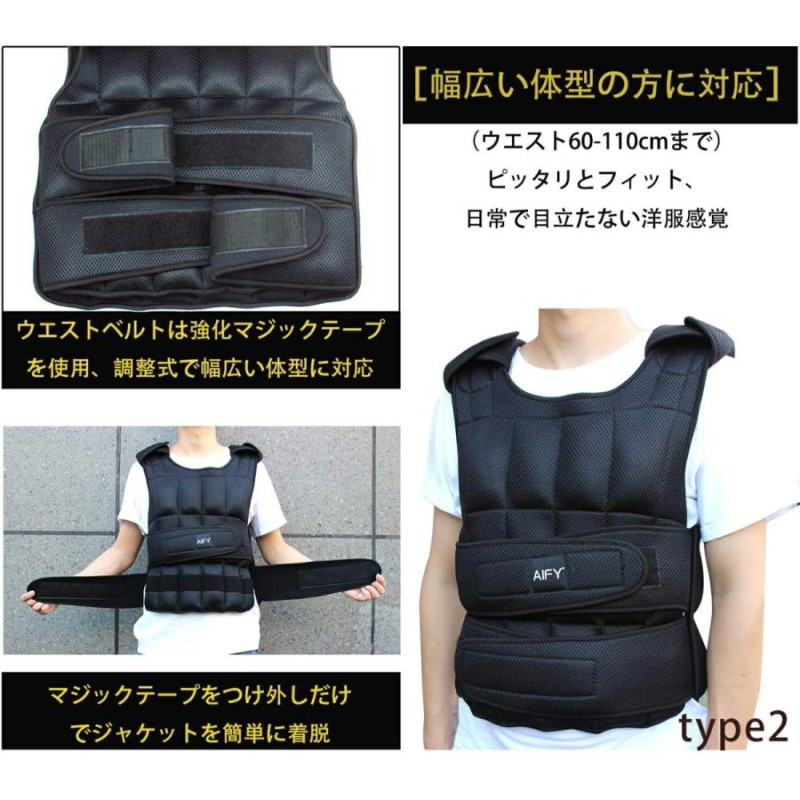 ウエイトベスト 10kg ウエイトジャケット ウェイト付き パワーベスト