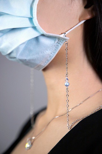 【還可當手鍊、項鍊、眼鏡鍊】圓融 簡約珍珠口罩鍊 聖誕禮物