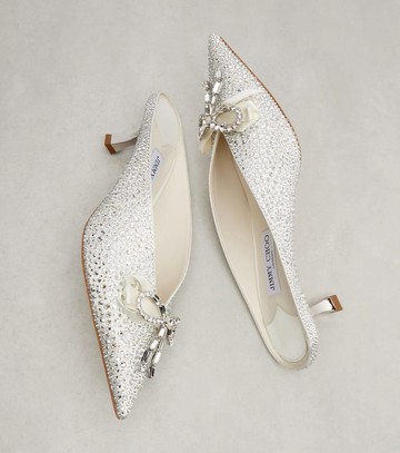 Jimmy Choo Auria 50 crystal-embellished satin mules