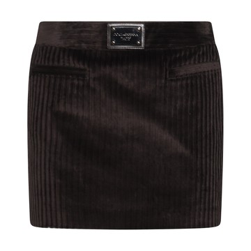 Dolce & Gabbana - Dark Brown Cotton Blend Skirt