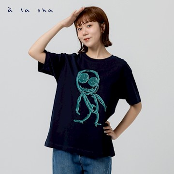 a la sha 阿財疊色印花棉T