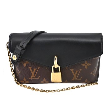 Louis Vuitton Padlock on Strap 經典Monogram帆布鎖扣信封斜背包(黑色)M80559