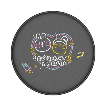 GRIP O (MagSafe 兼容） 黑 - 懶散兔與啾先生 Lazy Rabbit and Mr.Chu - 霓虹燈