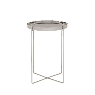 Habibi 金屬圓盤邊几（37cm、不鏽鋼）