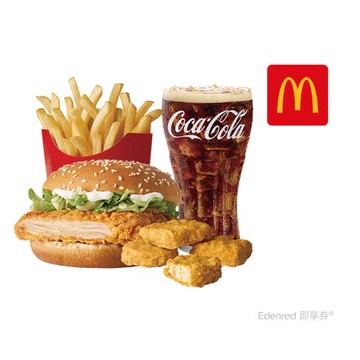 【麥當勞】勁辣鷄腿堡+麥克鷄塊(4塊)+薯條(中)+可樂(中)  好禮即享券