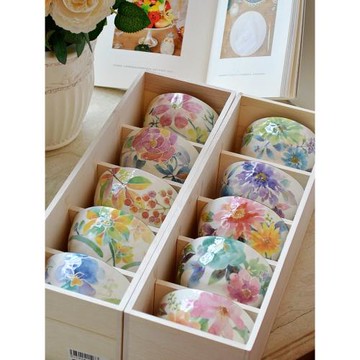 埃蘭迪爾日本進口美濃和藍花語陶瓷碗家用飯碗禮盒裝喬遷結婚禮物