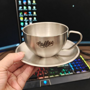 含稅價德國外貿尾貨304復古不鏽鋼咖啡杯家用歐式下午茶杯美式拿鐵杯
