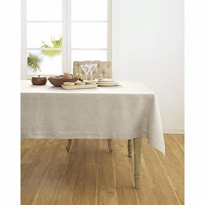 Solino Home Linen Tablecloth - Athena 54 x 72 Inch, Light Natural, European