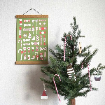 「christmas candy ( green )」A4 海報