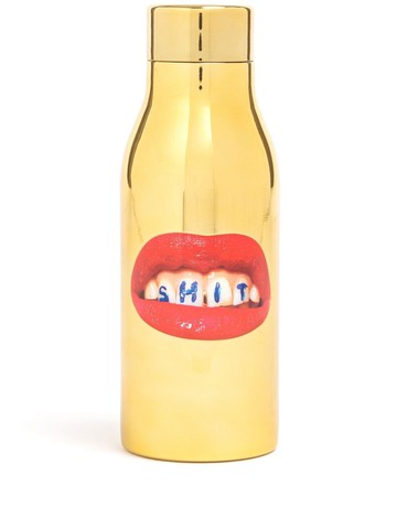Seletti - graphic-print thermal bottle - women - Steel - One Size - Gold
