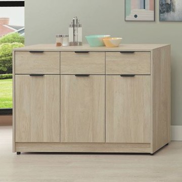 文創集 畢克4尺三門三抽低餐櫃-121x40x81cm免組