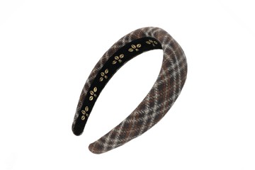 L. ERICKSON 經典毛呢格厚髪箍〈棕色 / 橘色〉