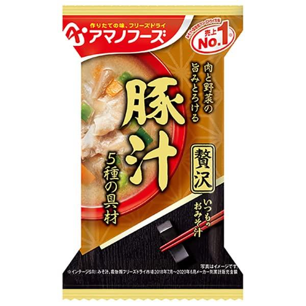 アマノフーズ フリーズドライ いつものおみそ汁贅沢 豚汁 10食×6箱入