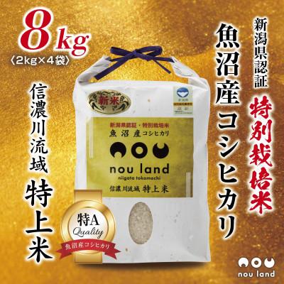 ふるさと納税 十日町市 農家直送 魚沼産 コシヒカリ 特別栽培米 2kg ×4袋 計8kg 新潟県 十日町市 のうランド