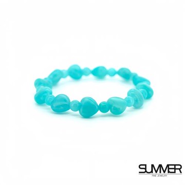 【SUMMER寶石】助溝通提升口才說服力天河石愛心手鍊 (10mm)