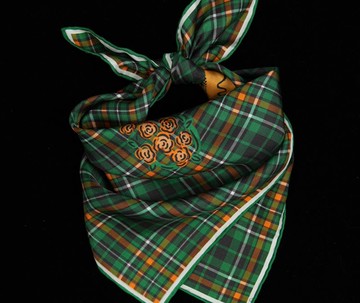 【彩虹格紋】法式復古/輕薄飄逸/真絲絲巾