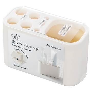 Sanada Seiko 日本製 牙刷牙膏置放架  1個  白色