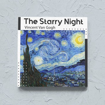 經典名畫 / 梵谷-星夜 / 無框畫 (20x20cm)