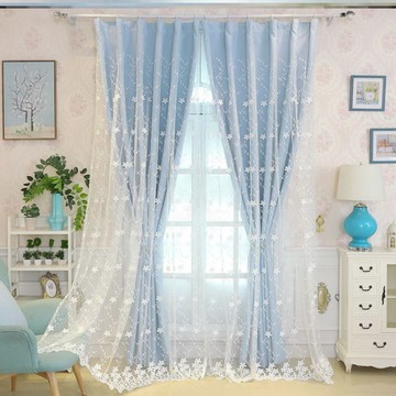 網紅成品窗簾臥室高級感韓式雙層粉色蕾絲全遮光客廳結婚婚房陽臺
