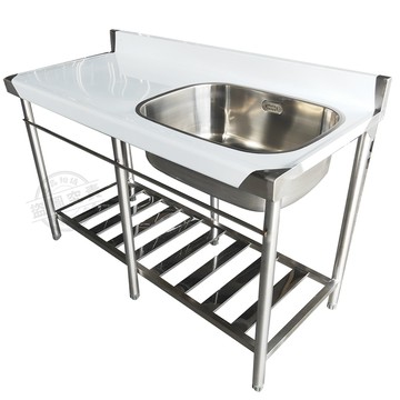 水槽洗衣槽 【Abis】客製商品-頂級升級加牆款304不鏽鋼125CM洗台+平台水槽/洗手台/洗碗槽/流理台(4.2尺)-1入