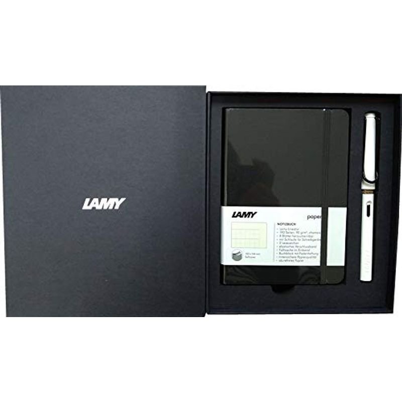 新入学 お祝い プレゼント LAMY ラミー ペンペーバーギフトセット サファリ 万年筆 F 細字(両用式) ホワイト ブラッククリップ 