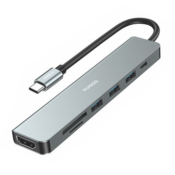 XUNDD 7in1全能商務必備 TYPE-C HUB集線器 4K HDMI+USB-C+SD+TF+USB-A3.0 筆電擴充轉接器