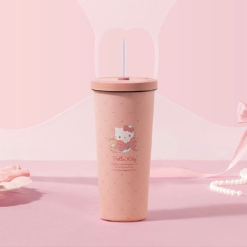 小緞帶系列不鏽鋼陶瓷易潔層吸管杯710ML