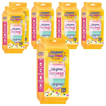 Let-Green 立得清迷你濕巾 12抽 便攜 無香料、酒精、螢光劑  6包  6組