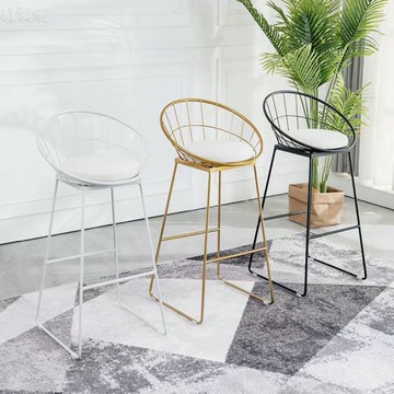 鐵藝吧臺椅北歐服裝店凳子拍照高腳椅餐椅網紅吧椅家用靠背吧臺凳