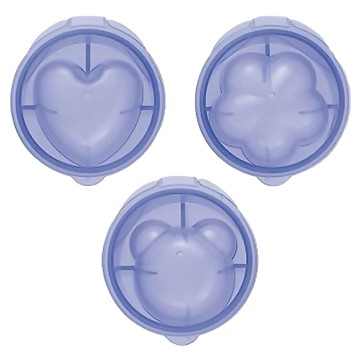 日本石完 立體造型冰塊製冰盒 心型 + 花型 + 熊臉 3個  藍色  8 x 5.8cm  1盒