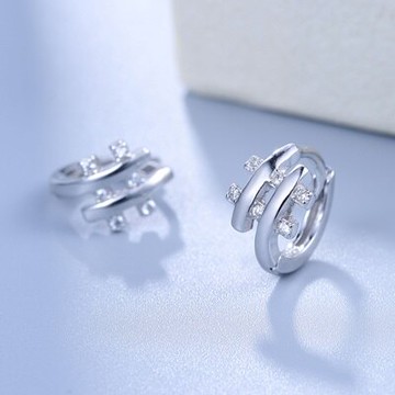 現貨+預購 925純銀耳環鋯石耳扣-小巧井字簡約時尚女飾品73ql42【獨家進口】【米蘭精品】