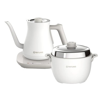 TATUNG大同 輕享料理組 電鍋茶壺組 複合料理電鍋 溫控手沖電茶壺  TAC-0309EA-W  1組